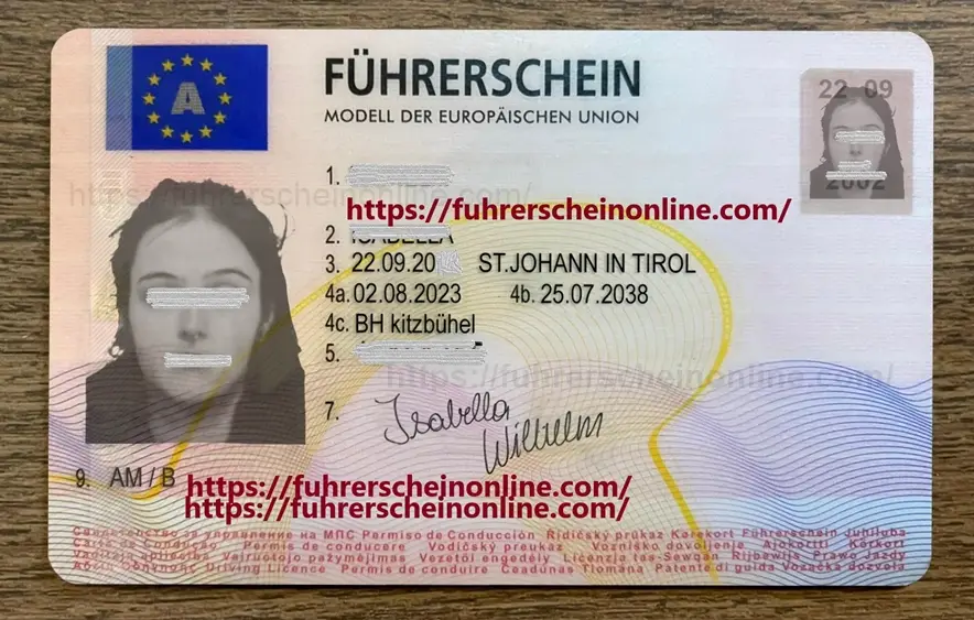 Austria driving license.